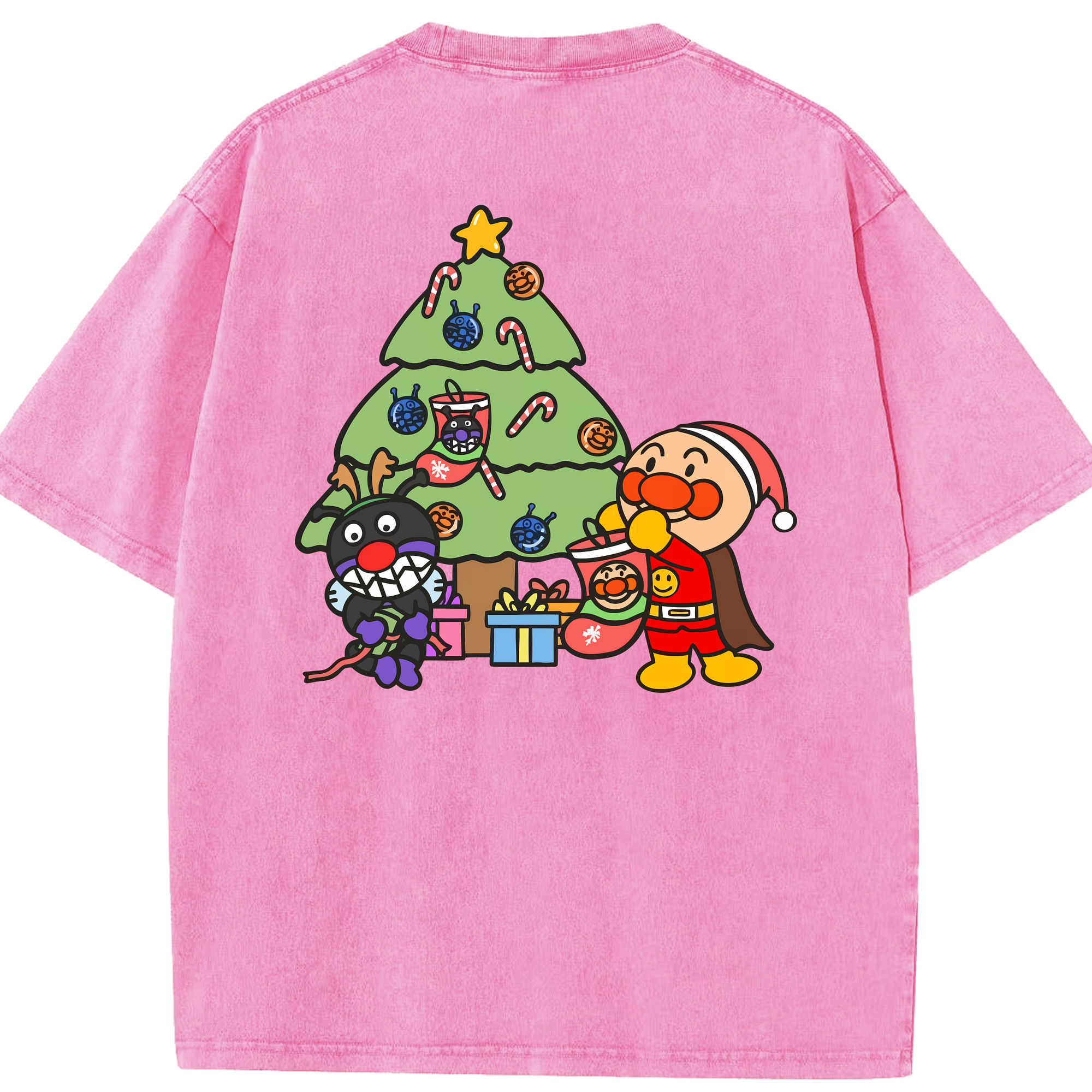 （画像用） アンパンマン Anpanman 綿100% ヴィンテージ風 半袖Tシャツ（背面プリント）